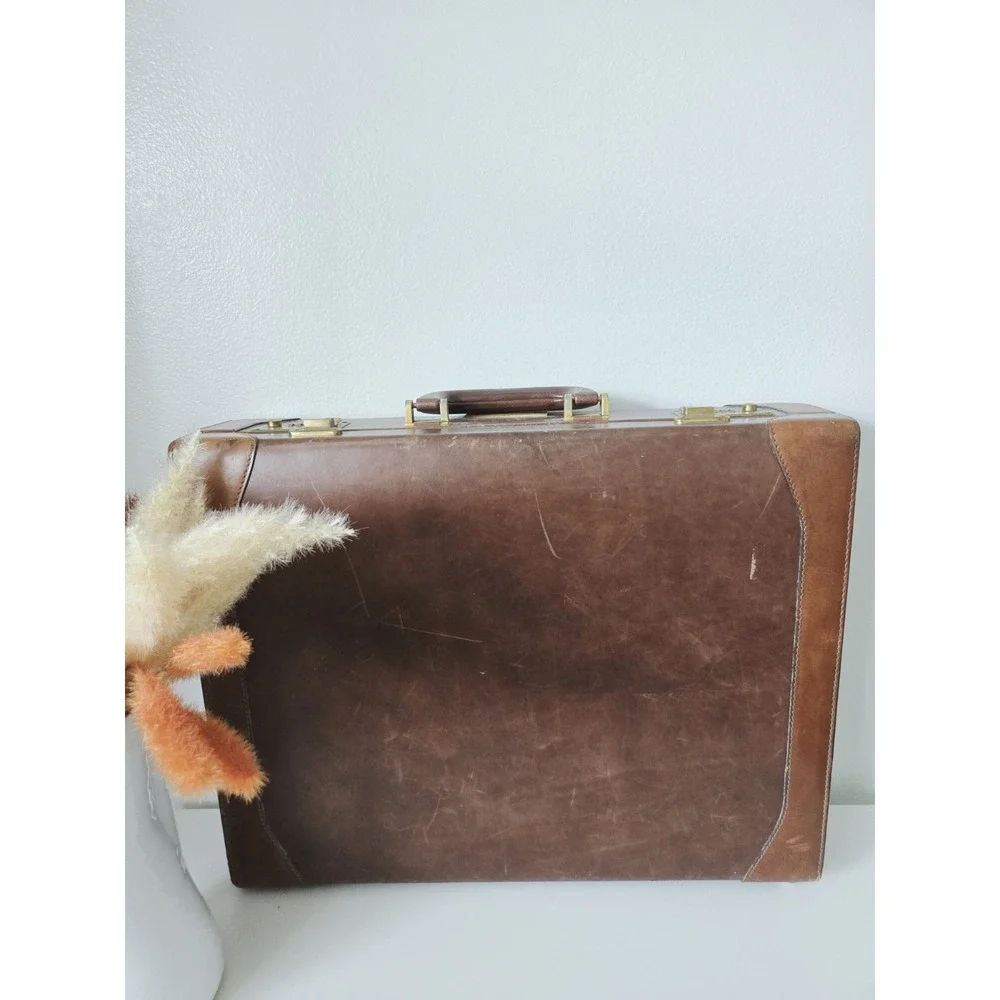 🗼RARE Vintage LANCEL‎ Paris Hard Leather Portfolio Document Briefcase France